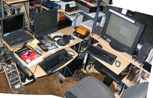 Dell 5100 laptop 2.4 MHz using separate EIZO 14 inch LCD monitor; Self-built 2.8 MHz with Samsung Syncmaster 1100DF 19 inch