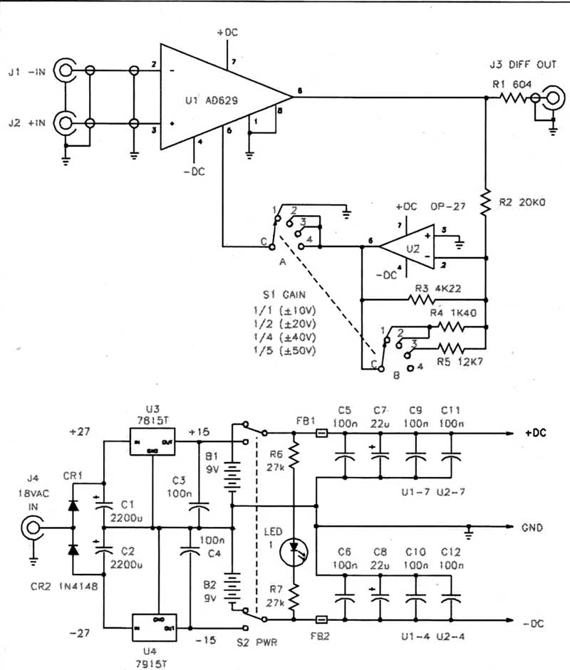 High-Voltage Differential Amplifier for Measurement